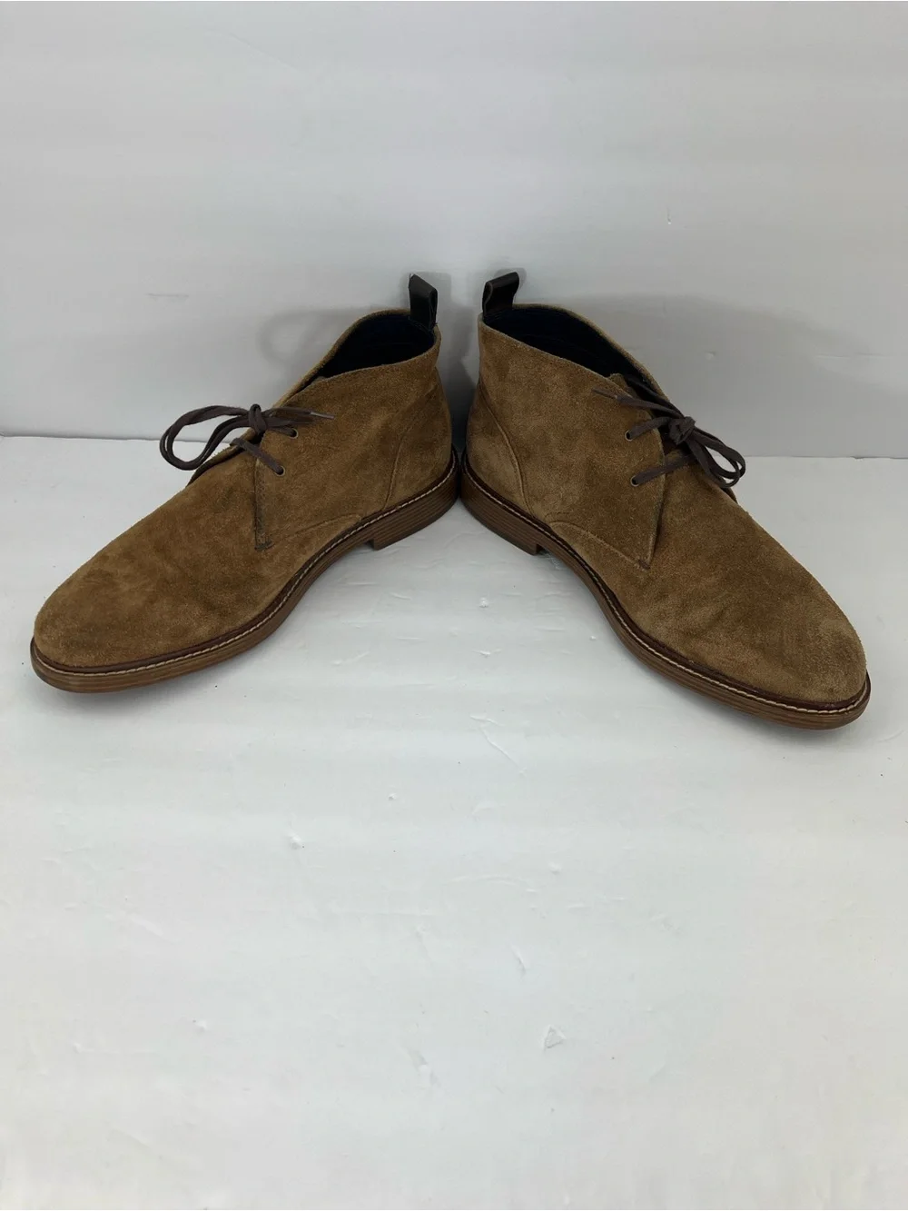 COLE HAAN ADAMS GRAND SUEDE CHUKKA BOOTS, CAMEL COLOR, SIZE 11M